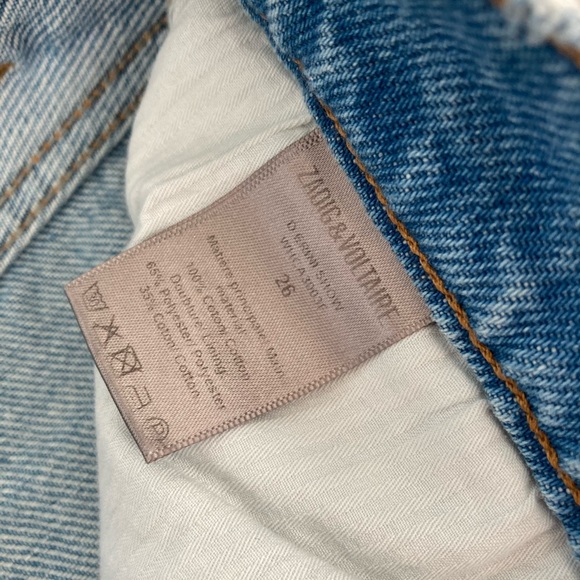 Zadig & Voltaire "Erini Show" Light Blue Wash Button Fly Mid Rise Jeans. - Picture 7 of 9
